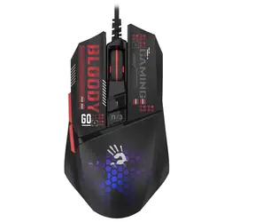 A4tech BLOODY W60 Max Mini černá / Herní optická myš / 12000 DPI / 7tl. + kolečko / RGB / USB / 1.8 m