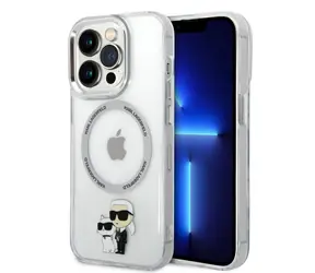 Karl Lagerfeld IML Karl and Choupette NFT MagSafe Zadní Kryt pro Apple iPhone 15 Pro transparentní
