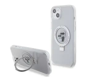 Karl Lagerfeld Ringstand Karl and Choupette MagSafe Zadní Kryt pro Apple iPhone 15 Plus bílá