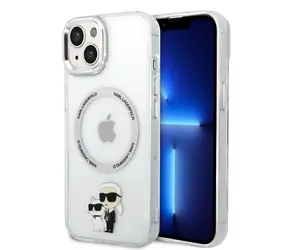 Karl Lagerfeld IML Karl and Choupette NFT MagSafe Zadní Kryt pro Apple iPhone 15 transparentní