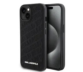 Karl Lagerfeld PU Quilted Pattern Zadní Kryt pro Apple iPhone 15 černá