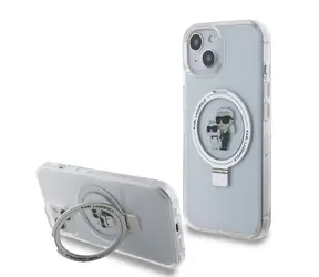 Karl Lagerfeld Ringstand Karl and Choupette MagSafe Zadní Kryt pro Apple iPhone 15 bílá