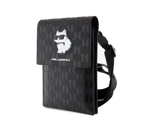 Karl Lagerfeld Saffiano Monogram Wallet Phone Bag Choupette NFT černá
