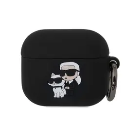 Karl Lagerfeld 3D Logo NFT Karl and Choupette Silikonové Pouzdro pro Apple AirPods 3 černá