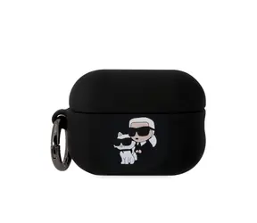 Karl Lagerfeld 3D Logo NFT Karl and Choupette Silikonové Pouzdro pro Apple AirPods Pro 2 černá