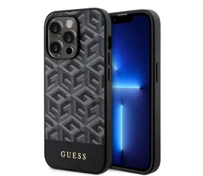 GUESS PU G Cube MagSafe Zadní Kryt pro Apple iPhone 15 Pro Max černá