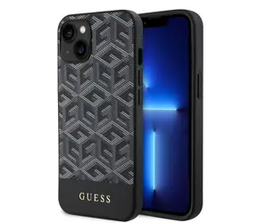 GUESS PU G Cube MagSafe Zadní Kryt pro Apple iPhone 15 černá