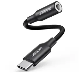 UGREEN AV161 Adaptér USB-C (M) - 3.5mm Jack (F) 0.1m černá