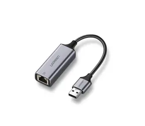 UGREEN Adaptér USB-A 3.0 (M) - RJ45 (F) šedá / 10/100/1000 / rychlost až 5Gbs