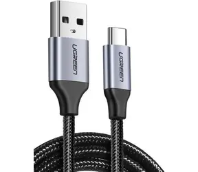 UGREEN 60126 Kabel USB-A (M) - USB-C (M) 1m černá / opletený