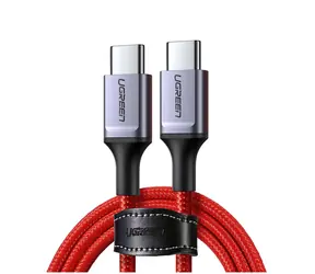 UGREEN 60186 Kabel USB-C (M) - USB-C (M) 1m červená / opletený / 60W