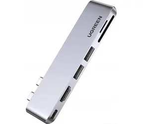 UGREEN 80856 Dokovací stanice pro MacBook Air/Pro šedá / 2x USB-A / 1x USB-C / 1x HDMI / čtečka karet TF & SD 