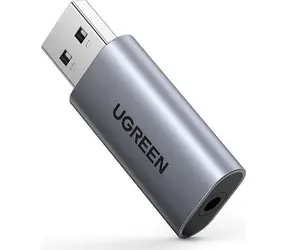 UGREEN 80864 Adaptér USB-A (M) - 3.5mm Jack (F) šedá