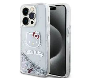 Hello Kitty Liquid Glitter Electroplating Head Logo Zadní Kryt pro Apple iPhone 13 Pro transparentní
