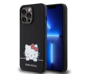 Hello Kitty Liquid Silicone Daydreaming Logo Zadní Kryt pro Apple iPhone 13 Pro černá