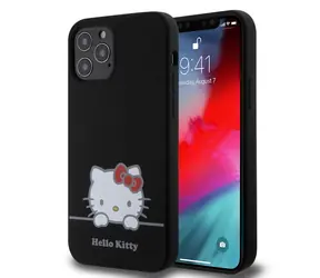 Hello Kitty Liquid Silicone Daydreaming Logo Zadní Kryt pro Apple iPhone 12/12 Pro černá