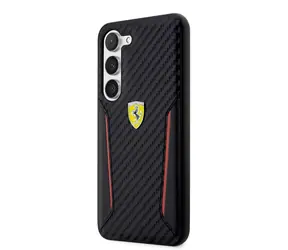 Ferrari PU Carbon Zadní Kryt pro Samsung Galaxy S23+ černá