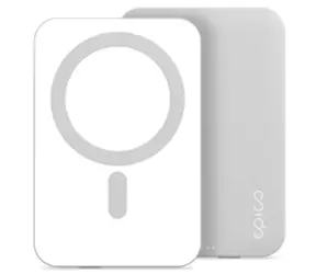 Epico Bezdrátová MagSafe power banka 5000mAh stříbrná