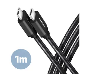 AXAGON BUCM3-CM10AB, SPEED kabel USB-C <-> USB-C, 1m, USB 3.2 Gen 1, PD 60W 3A, ALU, oplet, černý