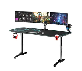 ULTRADESK Frag XXL modrá / Herní stůl / 160 x 75 x 75 cm / USB hub