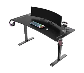 ULTRADESK Cruiser černá / Herní stůl / 160 x 70 x 66 - 82 cm / nastavitelná výška / LED osvětlení 