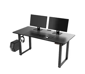 ULTRADESK Uplift černá / Herní stůl / 160 x 75 x 74 - 116 cm / nastavitelná výška / LED osvětlení 