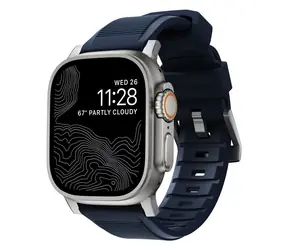 Nomad Rugged Strap řemínek pro Apple Watch Ultra (49 & 45 & 44 mm) modrá - stříbrná 