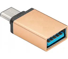 PremiumCord Adaptér USB-C samec - USB 3.0 A samice zlatá / OTG
