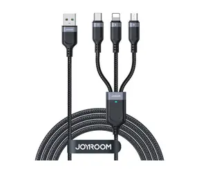 Joyroom S-1T3018A18 Nabíjecí kabel USB-A (M) - USB-C + MicroUSB + Lightning (M) 3.5A 1.2m černá