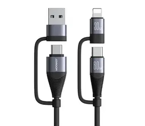 Joyroom SA37-2T2 Nabíjecí kabel USB-A/C (M) - USB-C + Lightning (M) 60W 1.2m černá