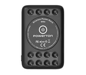 Powerton Powerbanka s bezdrátovým nabíjením černá / 5000mAh / 10W / USB