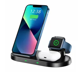 SWISSTEN WIRELESS 3v1 STAND Bezdrátová nabíječka 15W černá 
