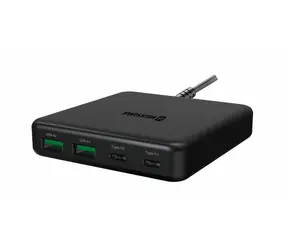 SWISSTEN MINI DESKTOP nabíječka GaN černá / 65W / 2x USB-A & 2x USB-C