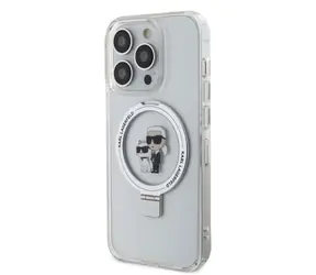 Karl Lagerfeld Ringstand Karl and Choupette MagSafe Zadní Kryt pro Apple iPhone 14 Pro bílá