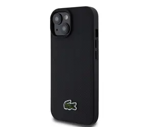 Lacoste Iconic Petit Pique Woven Logo Magsafe Zadní Kryt pro Apple iPhone 15 černá