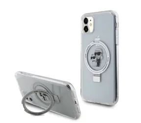 Karl Lagerfeld Ringstand Karl and Choupette MagSafe Zadní Kryt pro Apple iPhone 11 bílá