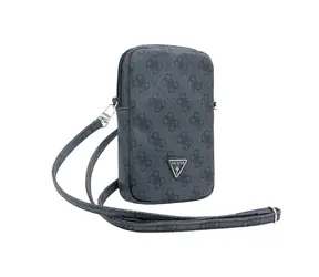 Guess PU 4G Triangle Logo Wallet Phone Bag Zipper černá