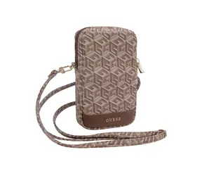 Guess PU G Cube Wallet Phone Bag Zipper hnědá