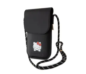 Hello Kitty PU Daydreaming Logo Leather Wallet Phone Bag černá
