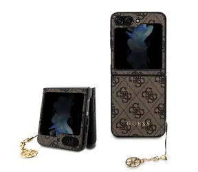 Guess 4G Charms Zadní Kryt pro Samsung Galaxy Z Flip 5 hnědá