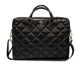 Guess PU Quilted 4G Metal Logo Computer Bag 15/16" černá