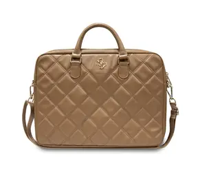 Guess PU Quilted 4G Metal Logo Computer Bag 15/16" hnědá