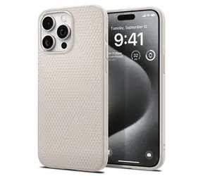 Spigen Liquid Air ochranný kryt pro Apple iPhone 15 Pro Max Natural Titanum