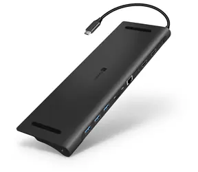 CONNECT IT CHU-9010 černá / Dokovací stanice / 3x USB-A / 2x USB-C / 2x HDMI / RJ45 / 3.5mm / SD / microSD 
