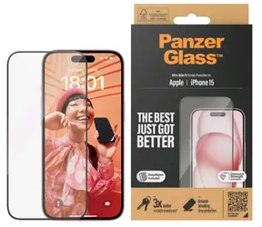 PanzerGlass UWF Ochranné sklo pro Apple iPhone 15 / Instalační set 