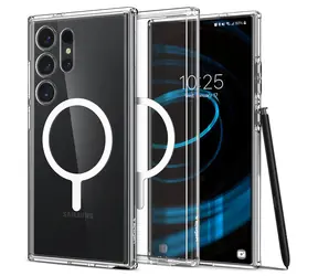 Spigen Ultra Hybrid OneTap Metal Ring MagSafe ochranný kryt pro Samsung Galaxy S24 Ultra bílá