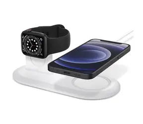 Spigen MagFit Duo 2v1 Nabíječka pro Apple Watch a MagSafe bílá