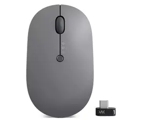 Lenovo Go Wireless Multi-Device šedá / Bezdrátová myš / 2400 DPI / 2.4GHz USB-C dongle / Bluetooth