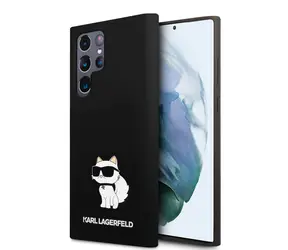 Karl Lagerfeld Liquid Silicone Choupette NFT Zadní Kryt pro Samsung Galaxy S24 Ultra černá