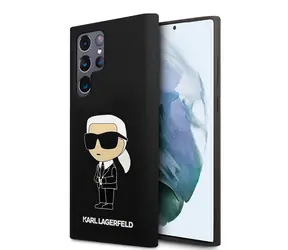 Karl Lagerfeld Liquid Silicone Ikonik NFT Zadní Kryt pro Samsung Galaxy S24 Ultra černá